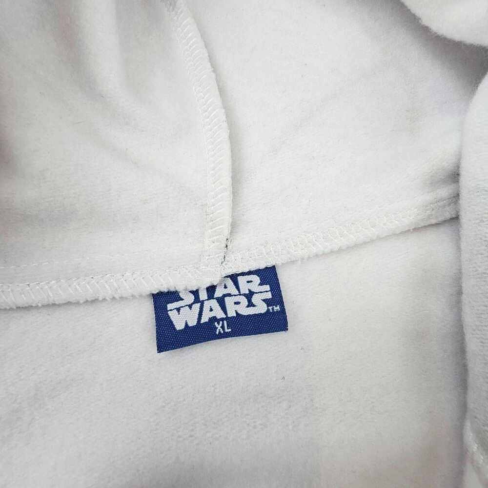 Star Wars Stormtrooper Costume Hoodie Men's XL Full Zip Helmet Hood White - Picture 12 of 13